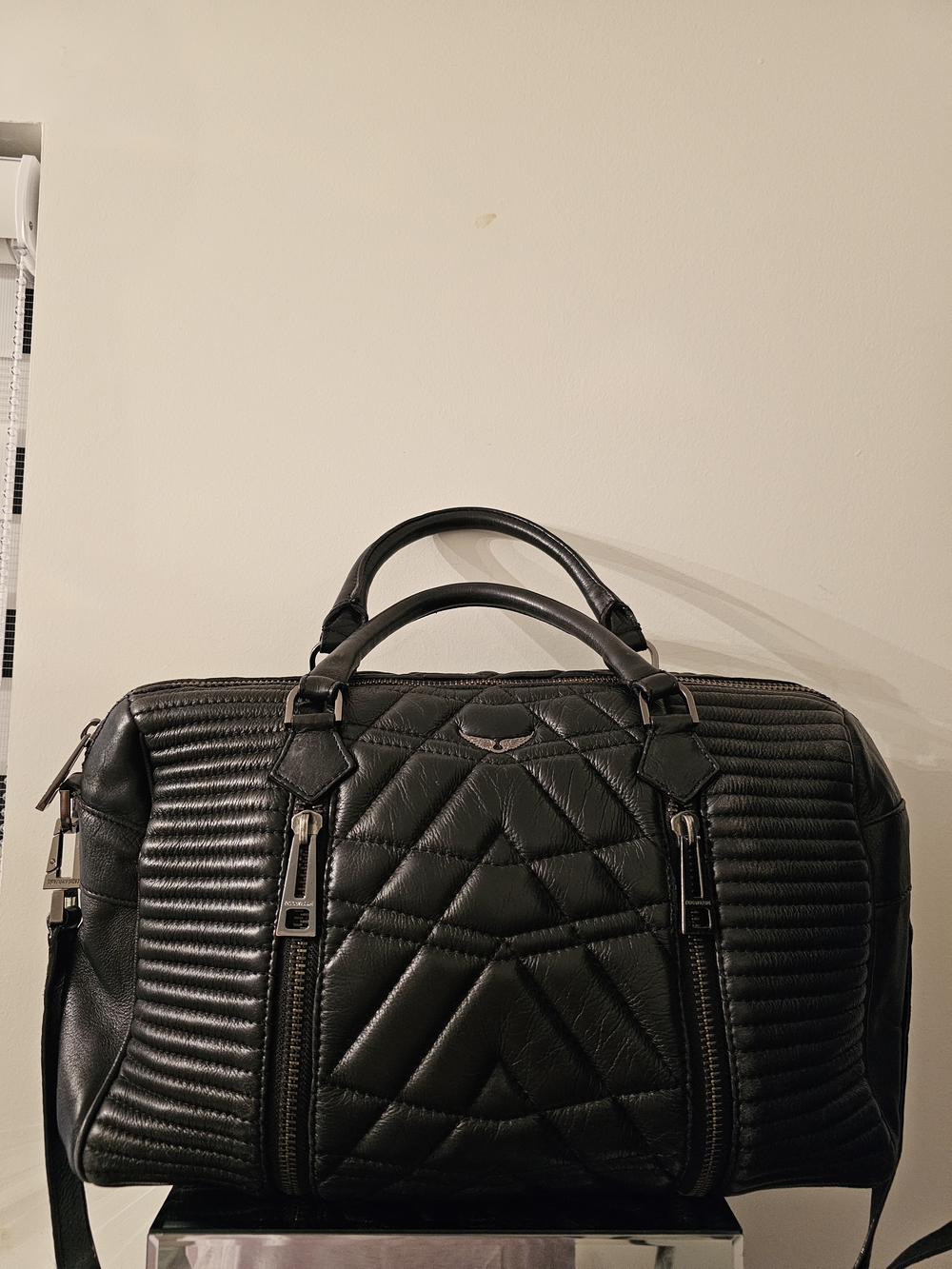 Zadig & Voltaire Sunny Mat Black Quilted Shoulder Bag